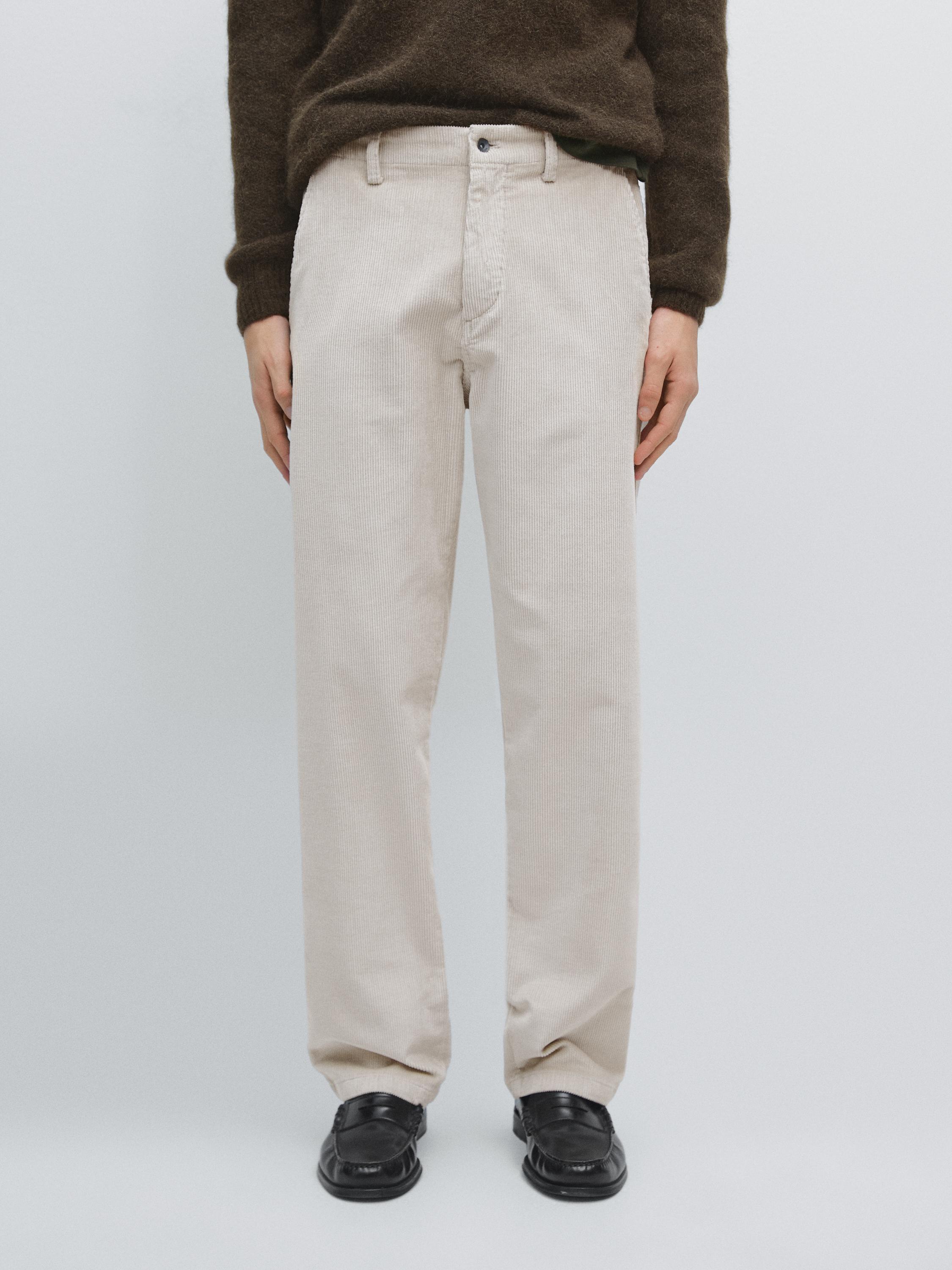 Relaxed fit corduroy denim-effect trousers